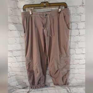 Prana Womens Capri Cinch Embroidered Cargo Pants Small